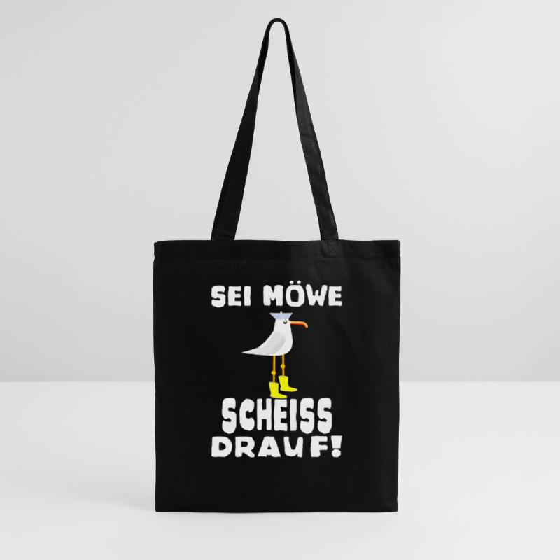 Sei Möwe Scheiss drauf Spruch oder Geschenkidee Stoffbeutel
