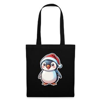 Penguin Christmas Hat - Tote Bag - black - Front