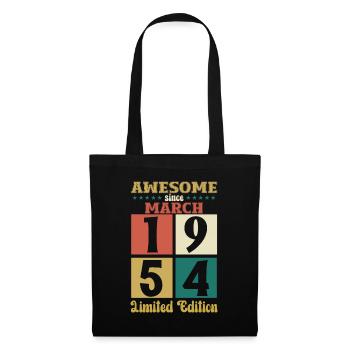 70e anniversaire cadeau mari génial mars 1954 - Sac en tissu - noir - Devant