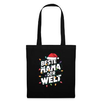 Beste Mama der Welt. Für Mama zu Weihnachten - Stoffbeutel - Schwarz - Vorne