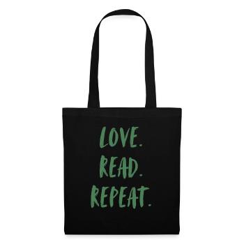 Love Read Repeat. Love reading and starting all over again - Tote Bag - black - Front