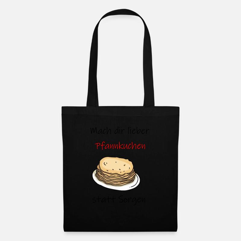 Pfannkuchen statt sorgen - Stoffbeutel - Schwarz