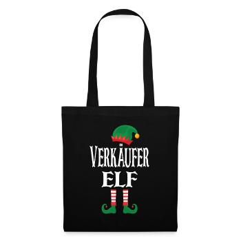 Weihnachts Verkäufer Elf - Stoffbeutel - Schwarz - Vorne