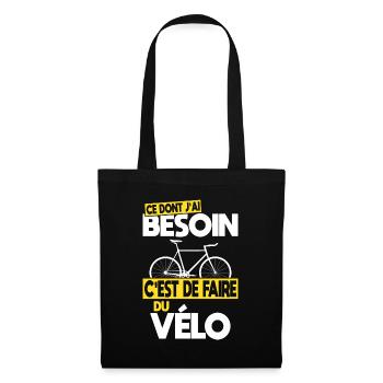Ce dont j'ai besoin c'est de faire du Vélo - Sac en tissu - noir - Devant
