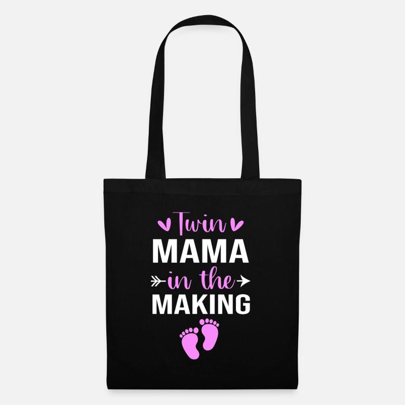 Zwilling Mutter Zwillinge Mama Geschenk - Stoffbeutel - Schwarz