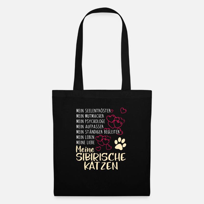 SIBIRISCHE-KATZEN - Katze - Stoffbeutel - Schwarz