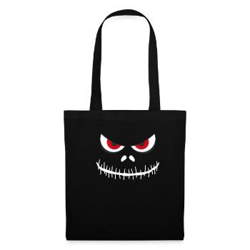 Cadeau déguisement effrayant yeux Halloween visage rouge - Sac en tissu - noir - Devant