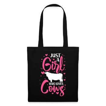 A girl from the country loves cows - Tote Bag - black - Front
