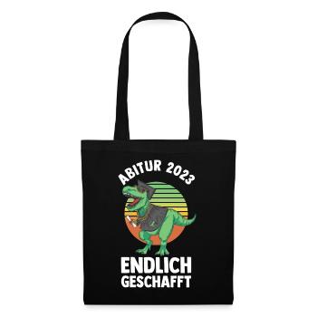 Abiturienten Abschluss 2023 Dinosaurier Abitur - Stoffbeutel - Schwarz - Vorne