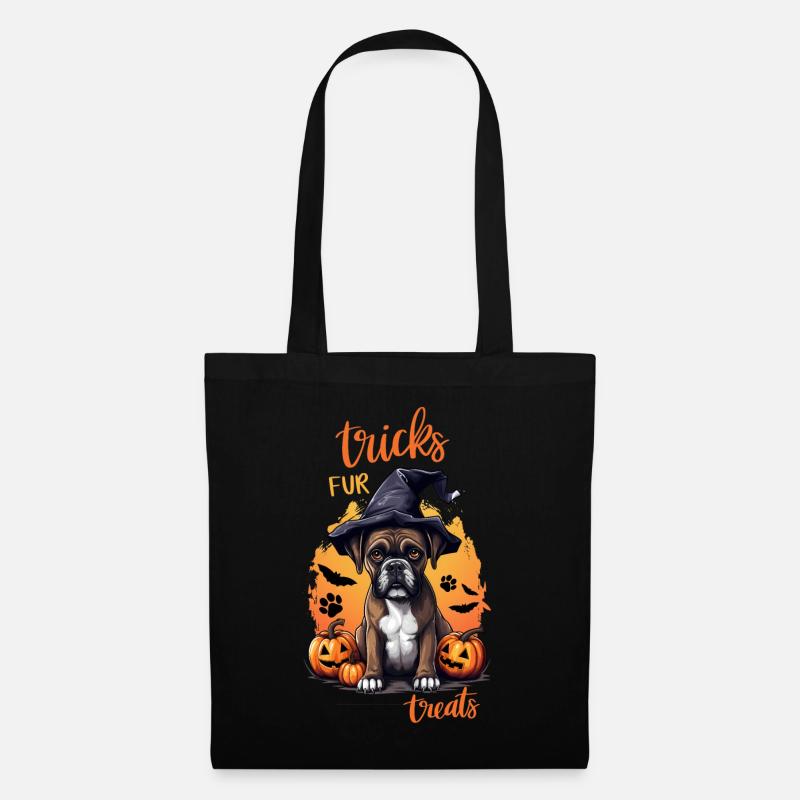 Boxer Halloween Design - Stoffbeutel - Schwarz