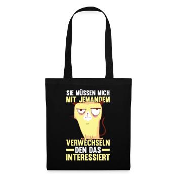 Lustige Sprüche Arbeitskollegen Bürohumor - Stoffbeutel - Schwarz - Vorne