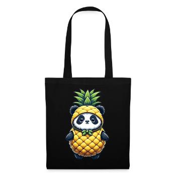 Panda en costume d’ananas - Sac en tissu - noir - Devant