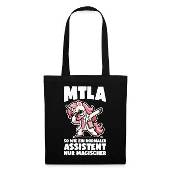 MTLA Medizinisch Technischer Labor Assistent - Stoffbeutel - Schwarz - Vorne