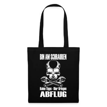 Bin Am Schrauben Keine Tipps Bier Bringen Abflug - Stoffbeutel - Schwarz - Vorne
