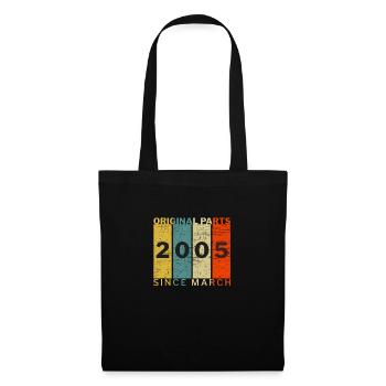 Geboren im März 2005 Lustiger Geburtstag Retro Zitat - Stoffbeutel - Schwarz - Vorne