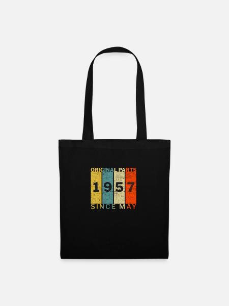 Né en mai 1957 drôle anniversaire Retro Citation Blague - Sac en tissu - noir
