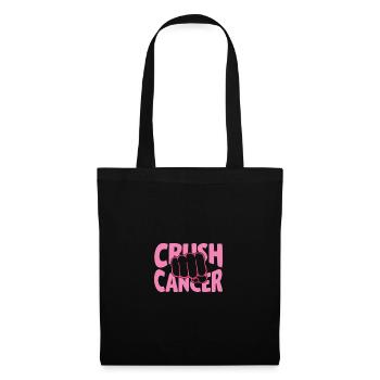 Smash cancer avec ruban rose poing - Sac en tissu - noir - Devant