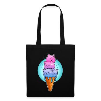 chatons crème glacée - Sac en tissu - noir - Devant