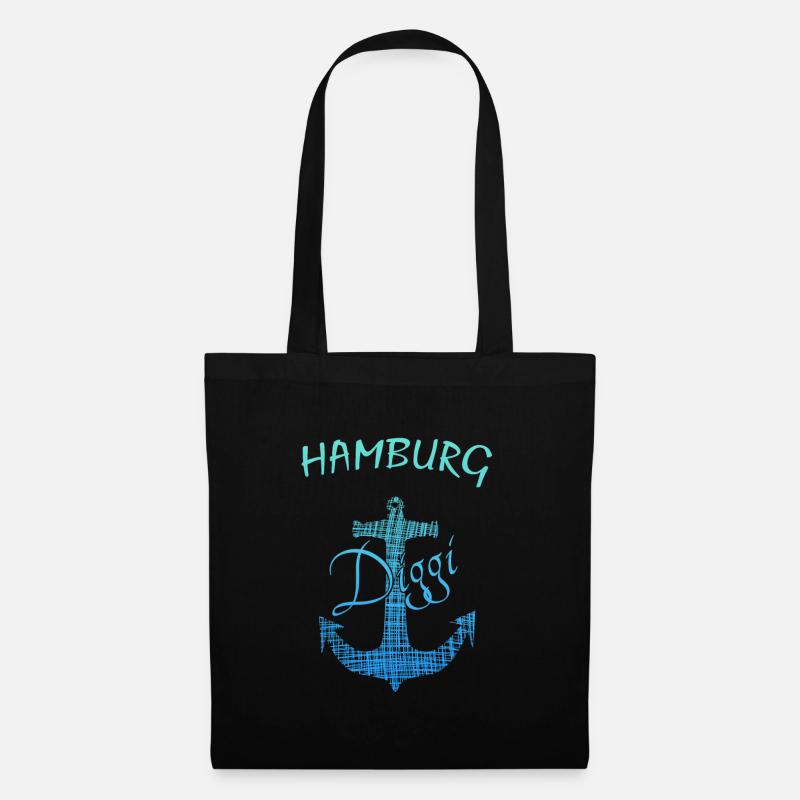 Hamburg - Stoffbeutel - Schwarz