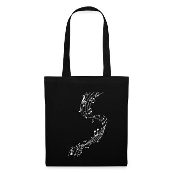 Musik ist Leben Musiker Ich liebe Musik Geschenk - Stoffbeutel - Schwarz - Vorne