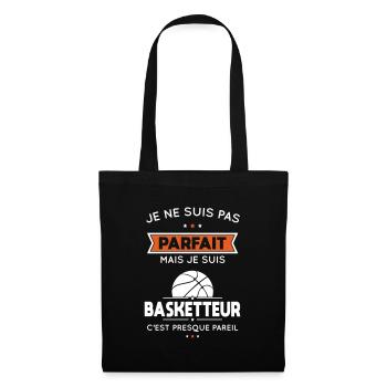 Je ne suis pas parfait mais je suis basketteur - Sac en tissu - noir - Devant