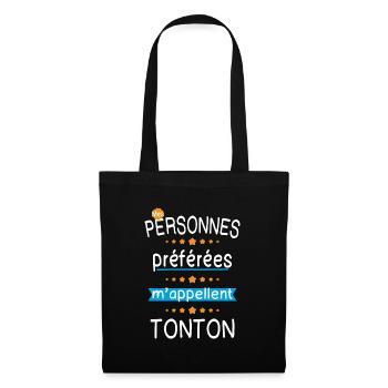 Mes personnes préférées m'appellent Tonton - Sac en tissu - noir - Devant