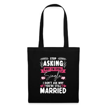 Statut de relation amoureuse solo Solitaire - Sac en tissu - noir - Devant