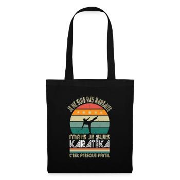 Je ne suis pas parfaite mais je suis karatéka - Sac en tissu - noir - Devant