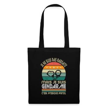 Je ne suis pas parfaite mais je suis gendarme - Sac en tissu - noir - Devant