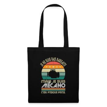 Je ne suis pas parfaite mais je suis mécano - Sac en tissu - noir - Devant