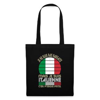 Je ne suis pas parfaite mais je suis Italienne - Sac en tissu - noir - Devant