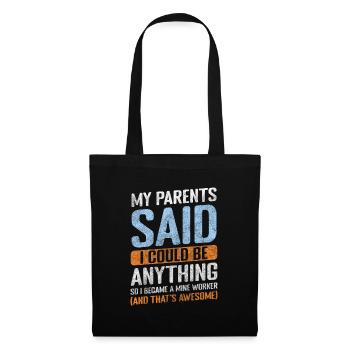 Miner Mining Shovel Work - Tote Bag - black - Front