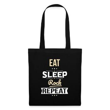 Eat Sleep Rock Repeat - Comedy Gift - Tote Bag - black - Front