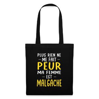 Rien ne me fait peur ma femme est Malgache - Sac en tissu - noir - Devant