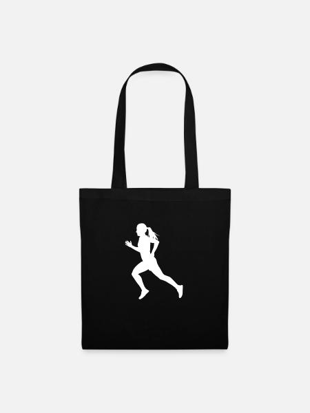 Jogging Herren Running Damen Laufen Joggen - Stoffbeutel - Schwarz