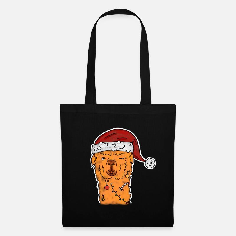 X-Mas Lama - Stoffbeutel - Schwarz