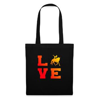 Équitation, exercices d’équilibre, saut en équipe - Sac en tissu - noir - Devant