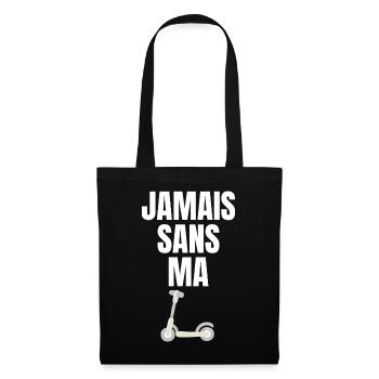 Jamais sans ma trottinette - Sac en tissu - noir - Devant
