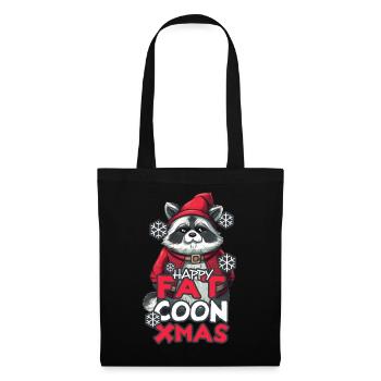 Happy Fat Coon XMAS - Stoffbeutel - Schwarz - Vorne