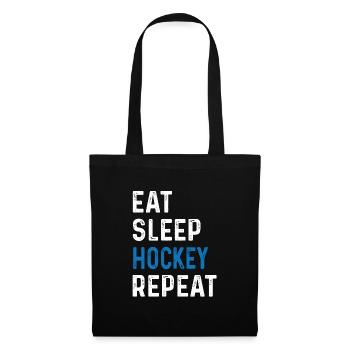 Eat Sleep Hockey Repeat Shirt Teamsport - Stoffbeutel - Schwarz - Vorne