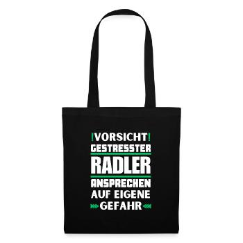 Gestresster Radler nicht ansprechen! - Stoffbeutel - Schwarz - Vorne