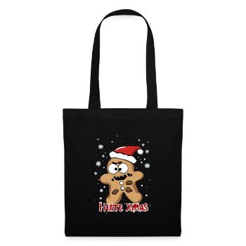 Je déteste Noël Gâteau aux biscuits en colère Noël - Sac en tissu - noir - Devant