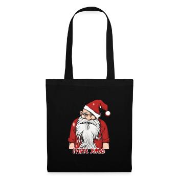 Ich hasse Weihnachten Lustiger Anti-Weihnachtsmann - Stoffbeutel - Schwarz - Vorne