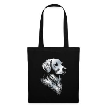 Golden Retriever Drawing Head Silver - Tote Bag - black - Front
