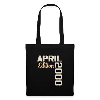 Anniversaire 24 Ans Avril 2000 Cadeau Anniversaire - Sac en tissu - noir - Devant