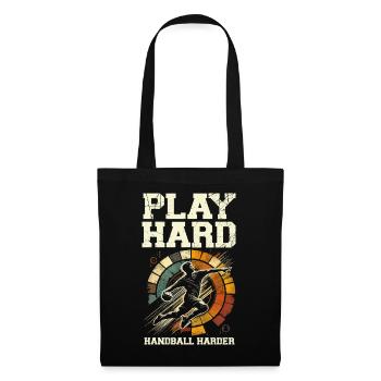 Hart spielen Handball härter Sportler Sportler - Stoffbeutel - Schwarz - Vorne