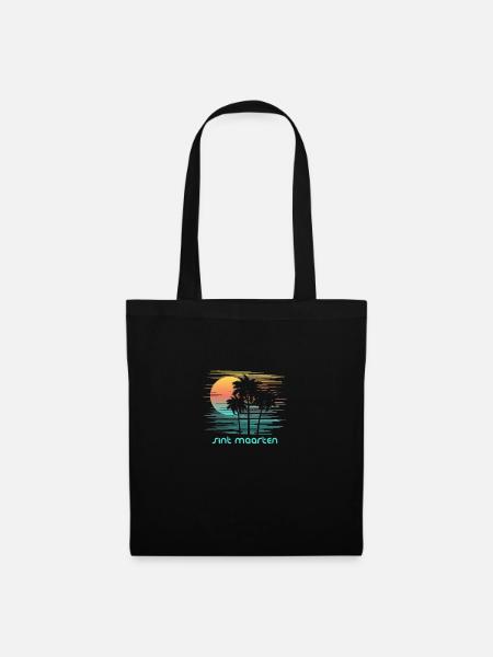 Sint Maarten Stilvoller Souvenirurlaub - Stoffbeutel - Schwarz