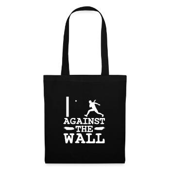 Squash against the wall saying - Tote Bag - black - Front