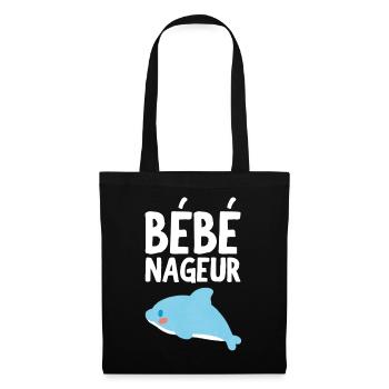 Bébé nageur - Sac en tissu - noir - Devant
