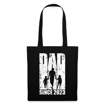 PAPA ZWEI KINDER DAD SINCE 2023 - Stoffbeutel - Schwarz - Vorne